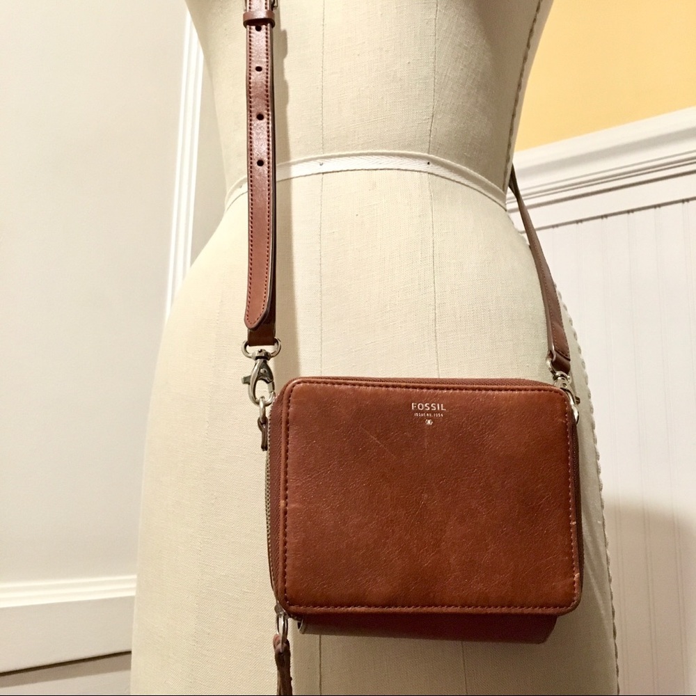 Fossil Tan Mini Crossbody Bag